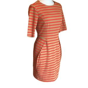 Fossil Orange and Tan Stripe Dress Size Small